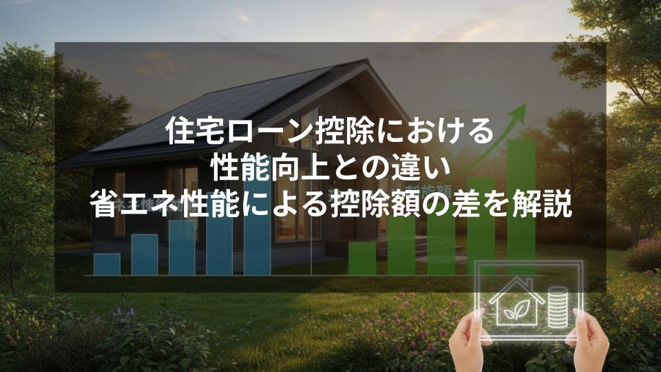 住宅ローン控除における性能向上との違いとは？省エネ性能による控除額の差を解説